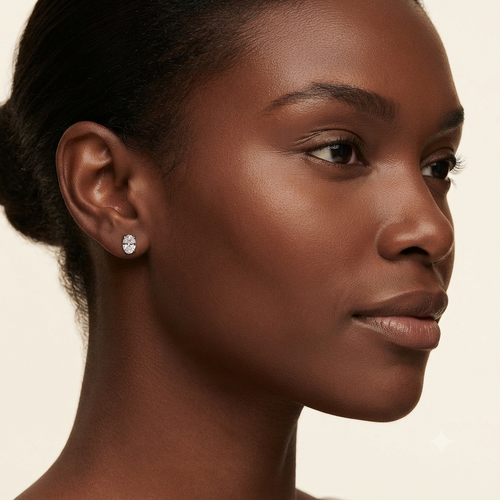 BELLEZZA Miniature Oval Cut Earrings