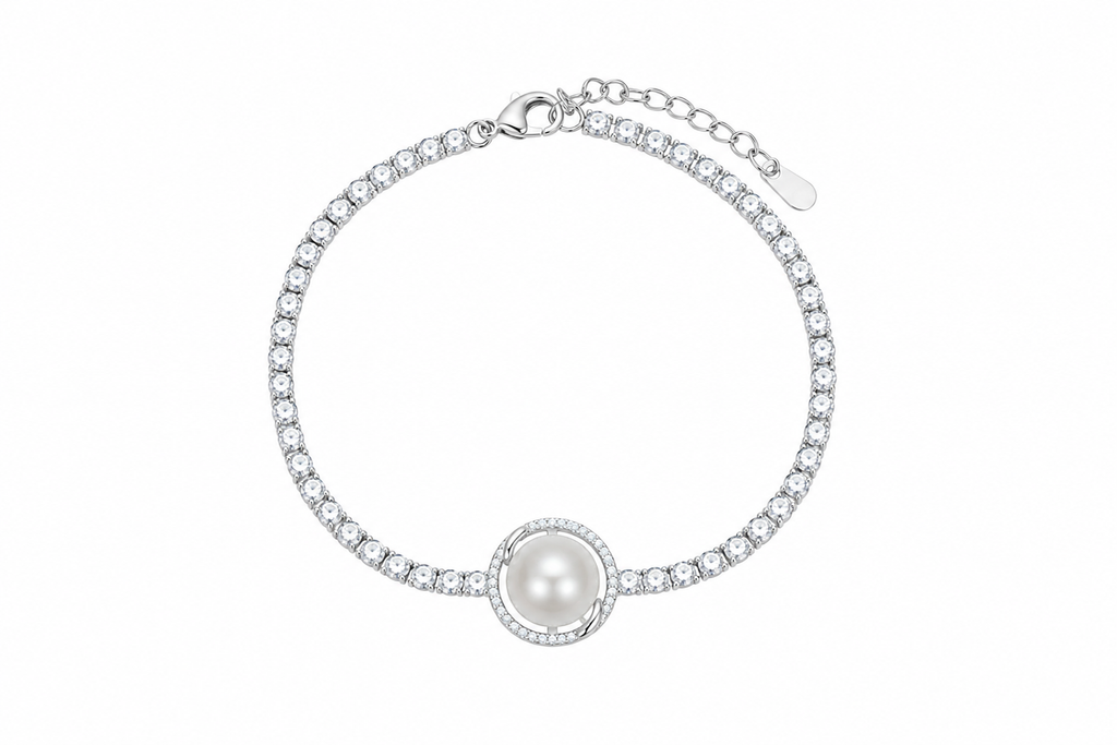 VIVIENNE Round Pearl Tennis Bracelet