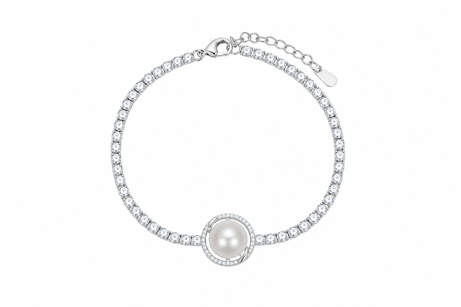 VIVIENNE Round Pearl Tennis Bracelet