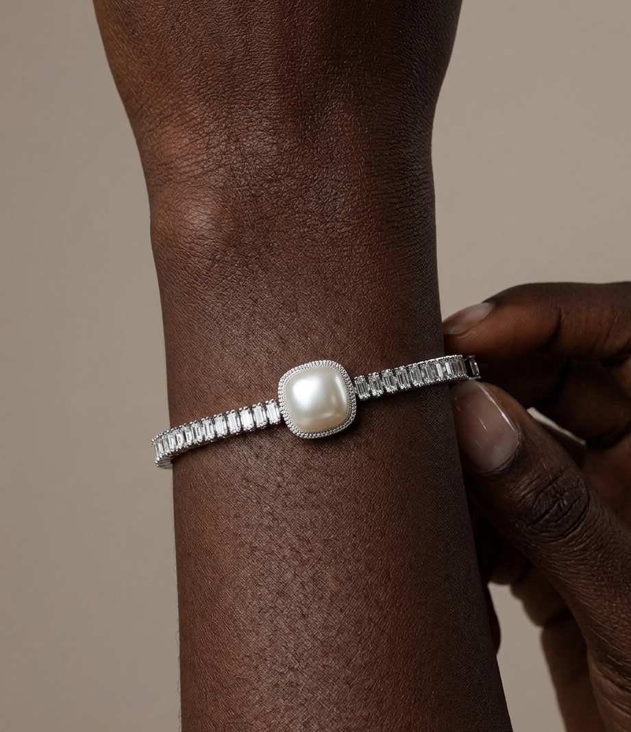 GENEVIEVE Pearl Tennis Bracelet