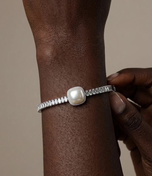 GENEVIEVE Pearl Tennis Bracelet