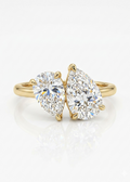 TWIN FLAME Double Teardrop Ring