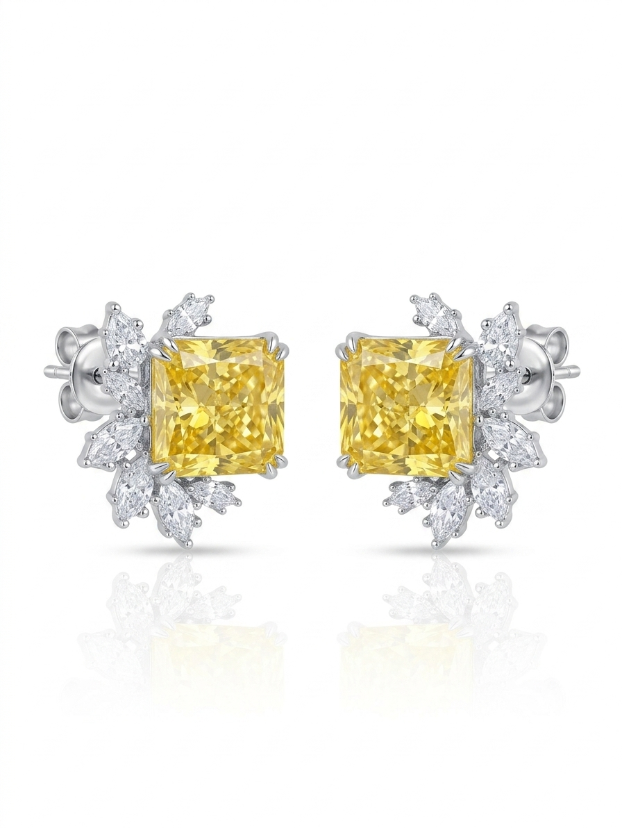 XO Elegant Yellow Stud Earrings
